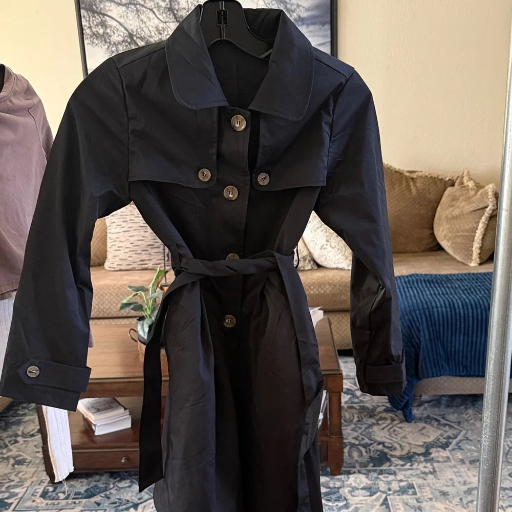 Child Black Trench Coat - Picture 1 of 2